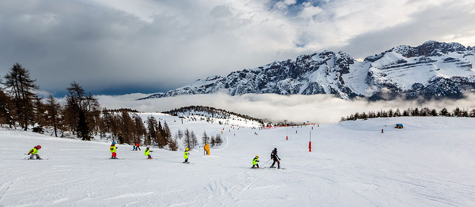 Scuola sci nell'area sciistica dell'Alto Adige